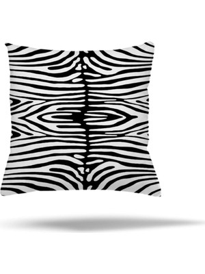 Kazan Hobi Pelangi Mermer Zebra Afrikalı Kadın Desen Gizli Fermuarlı Yastık Kılıfı Kırlent Kılıfı Koltuk Yastık Kılıfı, Siyah-Beyaz 45 x 45