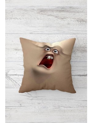 Kazan Hobi Pelangi Kızgın Emoji Çift Tarafı Baskılı Gizli Fermuarlı Yastık Kılıfı Kırlent Koltuk Yastık Kılıfı, Bej 45 x 45, 24691128945451