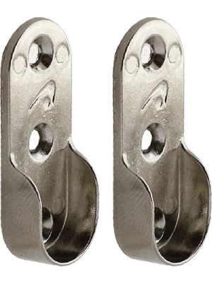 Kazan Hobi BADEM10 Askı Flanşı Oval Dolap Boru Sabitleme Kıyafet Elbise Askı Flanş Aparatı Krom 45 mm (2 Adet)