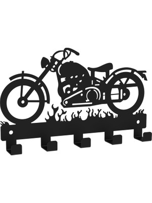Kazan Hobi Motosiklet Temalı Metal Anahtarlık Siyah