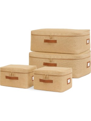 Kazan Hobi Ocean Home Textile 4'lü Jüt Hurç Set 2 Adet 30 x 22 x 18/2 Adet 52 x 28 x 21 cm