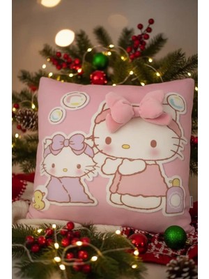Kazan Hobi Mınıso Lisanslı Hello Kitty 3D Baskı Kare Yastık, 2022044410100