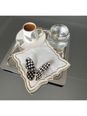Kazan Hobi Linda Mia Home Kelebek Kabartmali Kokteyl Peçete Tekli