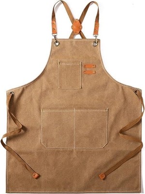 Kazan Hobi Valkyrie Unisex Kanvas Mutfak Önlüğü Ayarlanabilir Askılı Cepli Barista Garson Servis Önlüğü Kahve