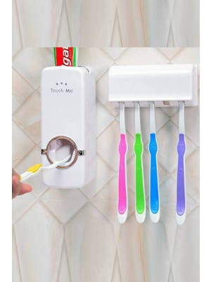 Kazan Hobi Mobee Dekoratif Ev Banyo Diş Macunu Sıkacağı ve 5 Li Fırça Tutucu