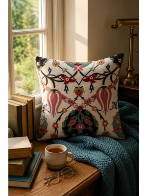 Bella Home Premium Goblen Nakış Kırlent Kılıf 40 cm x 40 cm - 1 Adet