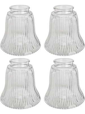 Kazan Hobi Aspen Creative 23080-4A Geçişli Şeffaf Fitilli Tavan Vantilatörü Yedek Cam Gölge, 6,5 cm Takıcı, 10,6 cm Çap x 10,16 cm Yükseklik, 4 Paket