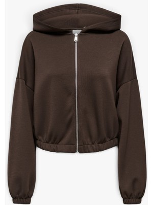 Only Onlscarlett L/s Zıp-Hood Swt Kadın Kahverengi  - 15346449