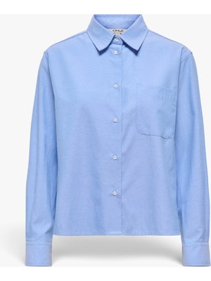 Only Onlcurla Oxford L/s Shırt cc Wvn Kadın Mavi Gömlek - 5044515