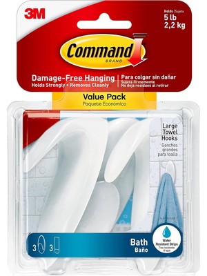 Kazan Hobi Komut BATH17 3es B Y K El Havlusu Kanca, Value Pack, 3-Kanca, 3-Large Izgili Su Ge Irmez, BATH17-3ES