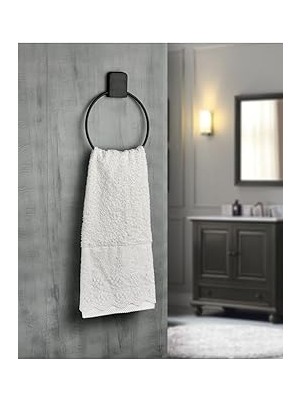 Kazan Hobi Paslanmaz Çelik Yapışkanlı Yuvarlak Havluluk | Delmeden Montaj | Banyo, Mutfak, Lavabo Kullanımı
