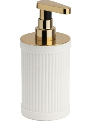 Kazan Hobi System Reçine Tezgah Üstü Sıvı Sabunluk Beyaz-Gold 187X80X91 mm