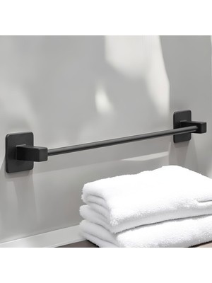 Kazan Hobi Plastik Havluluk Yapışkanlı Siyah Banyo Lavabo Mutfak Uzun Kağıt Bez Havlu Askısı Kağıtlık 39 cm