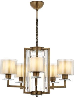 Kazan Hobi Avonni AV-60190-5E Eskitme Kaplama Modern Avize E27 Metal Cam 70CM