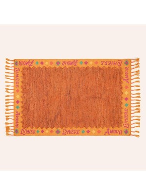 Kazan Hobi Tohana Saçaklı Jüt Kilim 160X230 cm Tarçın