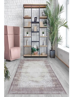 Kazan Hobi Pelangi Gri Nakış Işlemeli Göbekli Desen Yıkanabilir Kaymaz Taban Leke Tutmaz Modern Salon Halısı ve Yolluk, Açık-Koyu Gri 80 x 600, 745710458060005