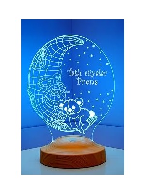 Kazan Hobi 3D Tatlı Rüyalar Prens 3 Boyutlu Aydede Ayıcık LED Lamba