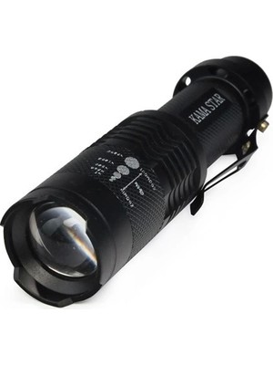 Renas Store Km 87 Polis Tipi Zoomlu Şarjlı Metal Dağ Kamp Cep Feneri ( Lisinya )