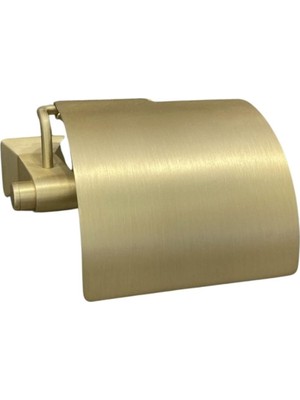 Kazan Hobi System Bowlıne Kapaklı Tuvalet Kağıtlığı Mat Altın 92X95X157 mm Renksiz Tek Ebat BA1001 010 Bb