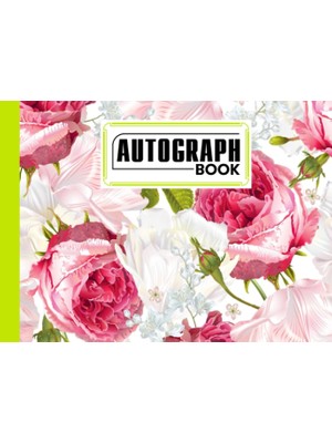 Kazan Hobi Autograph Book: Flower Cover | Memory Book, Signature Celebrity Memorabilia Album Gift, Size 8.25" x 6" By Gabriele Lechner