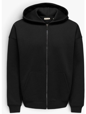 Only & Sons Onsceres Ovz Zıp Hoodıe Sweat Noos Erkek Siyah Sweatshirt - 5096084