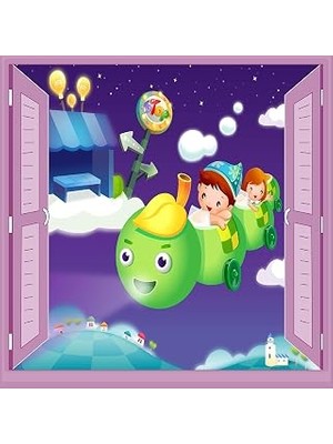 Kazan Hobi Çocuk Odası Bebek Odası Pencere Poster Duvar Kağıdı Tırtıl