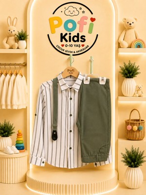 Pofi Kids Erkek Çocuk Gömlek ve Pantolonlu 2’li Takım (4-9 Yaş)
