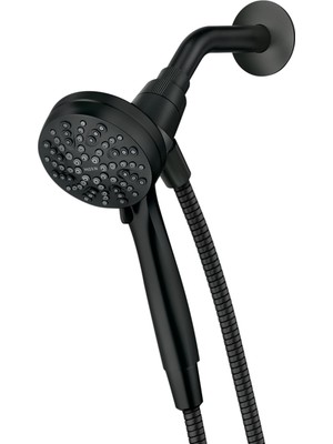 Kazan Hobi Moen 26100BL Engage Hydroenergetix 8-Spray 5 Inç. Tek Duvara Monte Sabit Ayarlanabilir Duş Başlığı Krom, Mat Siyah
