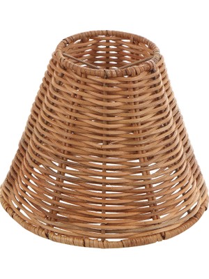 Kazan Hobi Aspen Creative 51003 Empire Clip-On Chandelier Lamp Shade, Natural Rattan, 3" Top x 6" Bottom x 5-1/4" Slant Height