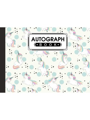 Kazan Hobi Autograph Book: Unicorns Cover | Memory Book, Signature Celebrity Memorabilia Album Gift, Size 8.25" x 6"