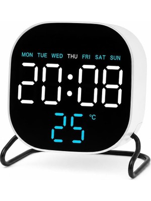 Kazan Hobi Valkyrie LED Dijital Masa Saati Mavi Derece Çift Alarm Sıcaklık Göstergesi 3 Kademe Parlaklık Modern Saat