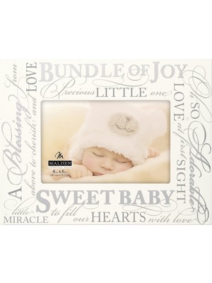 Kazan Hobi Malden International Schild Gümüş Designs 4 x 6 Sweet Baby, Beyaz, 10,2 x 15,2 cm