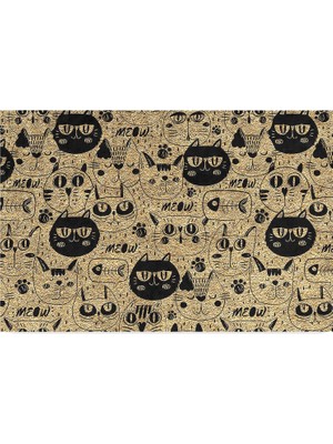 Kazan Hobi Monnhein Tasarımlı Dekoratif Kapı Önü Paspas, Dış Mekan/ev Içi/banyo/mutfak/yatak Odası/giriş Paspasları (Kediler, 45X70)