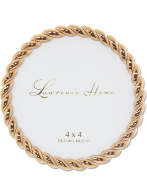 Kazan Hobi Lawrence Frames Halat Tasarımı, Metal Çerçeve, Yuvarlak, 4 x 4, Altın Rengi