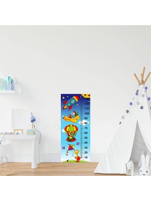 Kazan Hobi Çocuk Odası Bebek Odası Boy Ölçer Boy Cetveli Sticker Gökyüzü