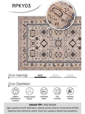 Anatolia Anatolıa Halı Miras - Bej-Oturma Odası, Salon -Kaymaz Taban - Kolay Temizlenebilir