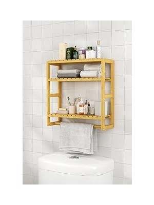 Kazan Hobi Digithome Bambu Mini 8 Form Organizer Mutfak ve Banyo Düzenleyici Askılı Duvar Rafı Havluluk DB-0028