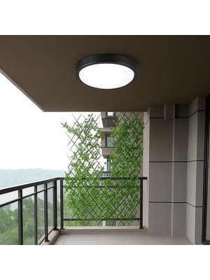 Kazan Hobi Artos 20W Yuvarlak Siyah LED Nemli Yer Armatürü – IP65 Su ve Toz Geçirmez, 6500K Beyaz Işık, 2000 Lümen, 22,2 cm x 7,6 Cm, Iç ve Dış Mekan Banyo Bahçe Balkon Tavan Duvar Aydınlatma Lambası