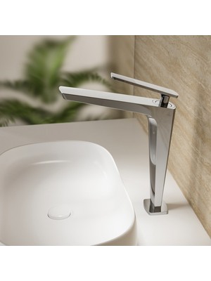 Fontana FG-4121 Parlak Krom Yüksek Lavabo Bataryası