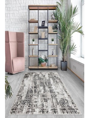 Kazan Hobi Pelangi Gri Batik Desen Renk Geçişli Yıkanabilir Kaymaz Taban Leke Tutmaz Modern Salon Halısı ve Yolluk, Koyu-Açık Gri 80 x 200, 7457104680200728