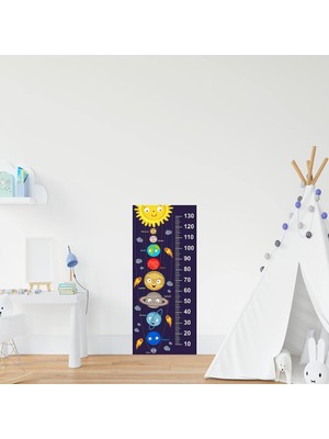 Kazan Hobi Çocuk Odası Bebek Odası Boy Ölçer Boy Cetveli Sticker Gezegenler