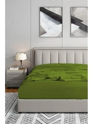 Kazan Hobi Soley 200X200 Lastikli Fitted Penye Çarşaf, Yeşil