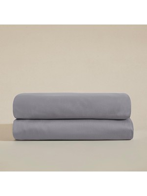 Kazan Hobi Luxury %100 Pamuk Queen Size Düz Çarşaf 260X280 cm Soğuk Gri
