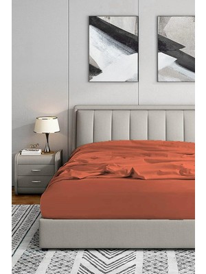Kazan Hobi Soley 200X200 Fitted Premium Penye Çarşaf, Kırmızı