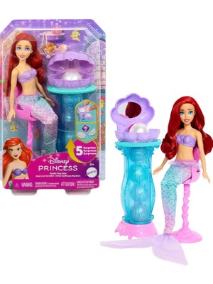 Prensesi Oyuncakları, Kuyruğu Çıkarılabilir Ariel Vanity Pop Deniz Kızı Bebek, Tekrarlanabilir 5 Sürprize Sahip Makyaj Masası ve 5 Aksesuar, JBF86