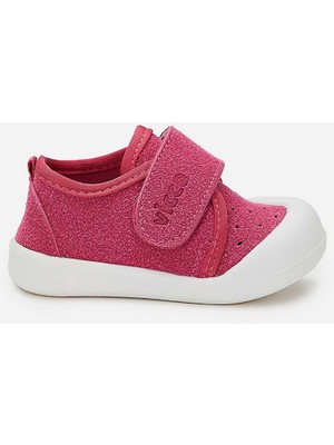 Vicco Ankalı Unisex Bebek İlk Adım Ayakkabı Fuşya Renkli Ortopedik Tabanlı Tekstil Malzeme ile Konforlu