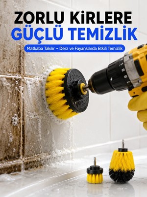 Astraltech 3 Parça Matkap Ucu Temizlik Fırçası Dayanıklı Naylon Kıllı