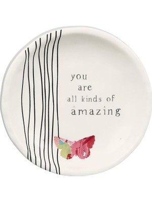 You Are All Türds Of Amazing 10 cm Kelebek Hatıra Takı Biblo Tabağı, Beyaz