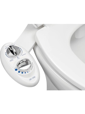 Renas Store Luxe Bidet Neo 185 Bidet Kendi Kendini Temizleyen Çift Başlıklı Manuel Tuvalet Aparatı, Beyaz