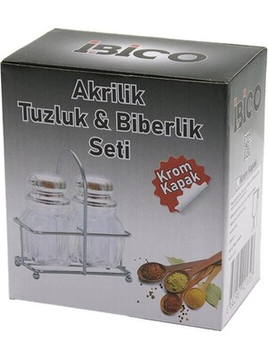 3D Sepetim Tuzluk 2pcs Krom Kapak Akrilik Tuzluk Biberlik Baharatlık Metal Standlı Kare Bombeli